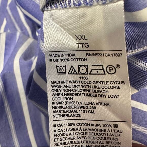 NWT Banana Republic Factory Cotton Stripe Button Front Popover Size XXL - Picture 7 of 8